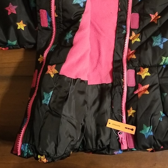 3T Black Rainbow Star Hooded Puffer Coat - Picture 7 of 9